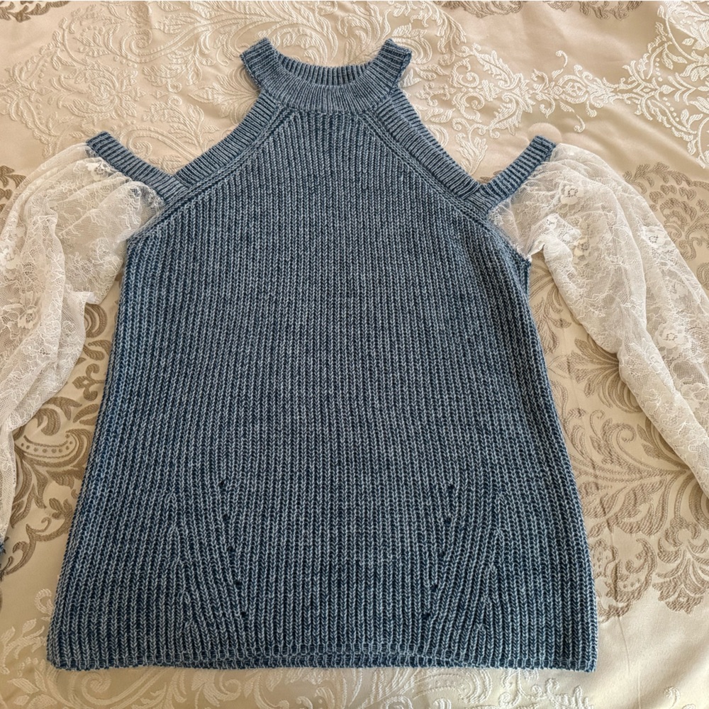 VENUS Blue Knit Top